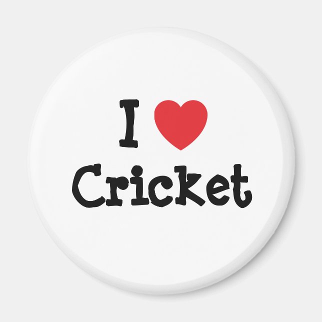 I love Cricket heart custom personalized Magnet (Front)
