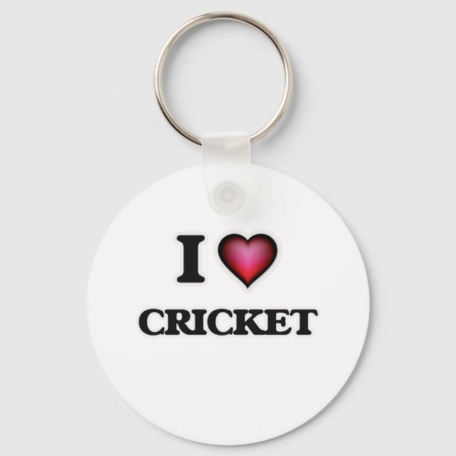I Love Cricket Keychain (Front)
