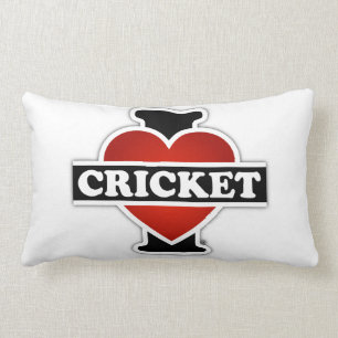 I Love Cricket Lumbar Pillow