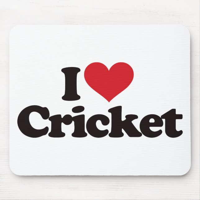 I Love Cricket Mouse Pad (Front)