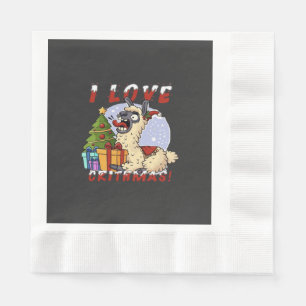 I LOVE CRITHMAS Llama  Napkin