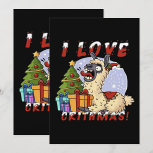 I LOVE CRITHMAS Llama  Thank You Card