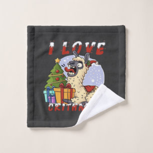 I LOVE CRITHMAS Llama Wash Cloth