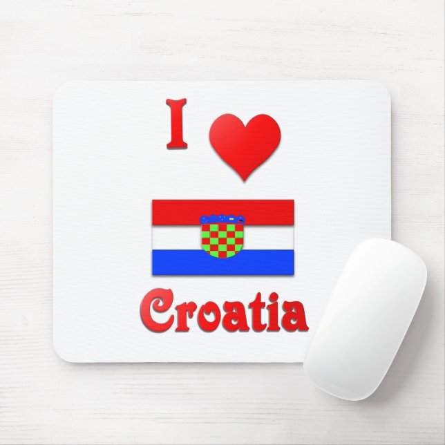 I Love Croatia Mouse Pad (With Mouse)