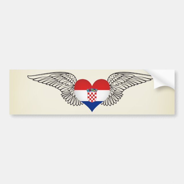 I Love Croatia -wings Bumper Sticker (Front)