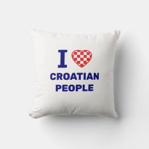 I Love Croatian People Throw Pillow