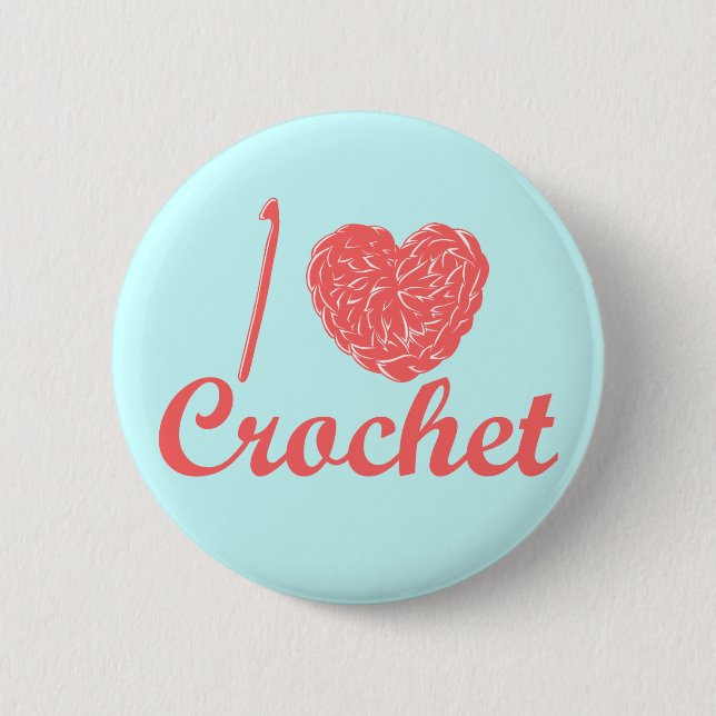 I Love Crochet Button (Front)