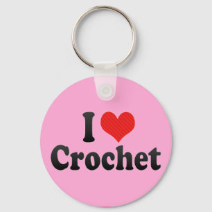 I Love Crochet Keychain