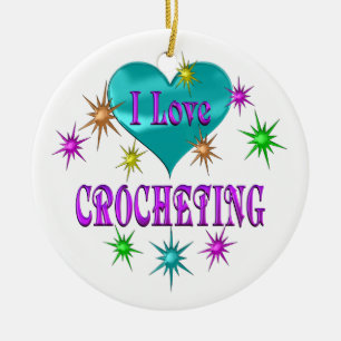 I Love Crocheting Ceramic Ornament