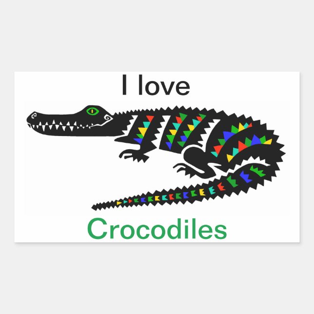 I love CROCODILES - Animal lover- Wildlife-Reptile Sticker (Front)