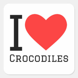 I love crocodiles square sticker