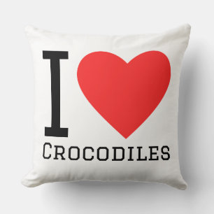 I love crocodiles throw pillow
