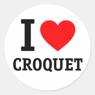 I Love Croquet Classic Round Sticker