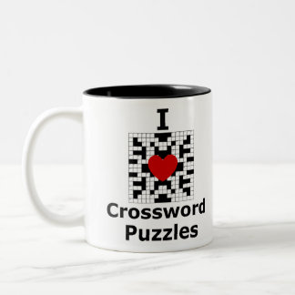 I Love Crossword Puzzles Two-Tone Coffee Mug