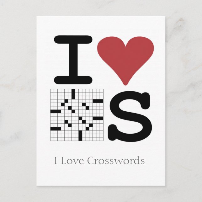 I Love Crosswords Postcard (Front)