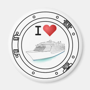 I Love Cruise Ships Magnet
