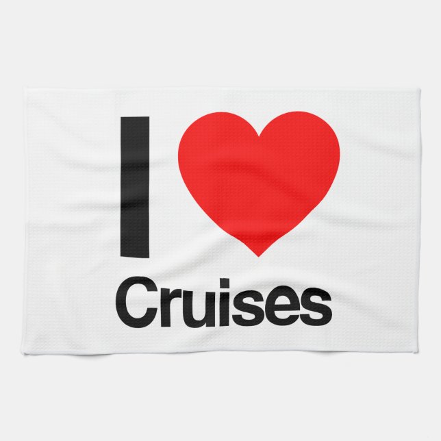 i love cruises kitchen towel (Horizontal)