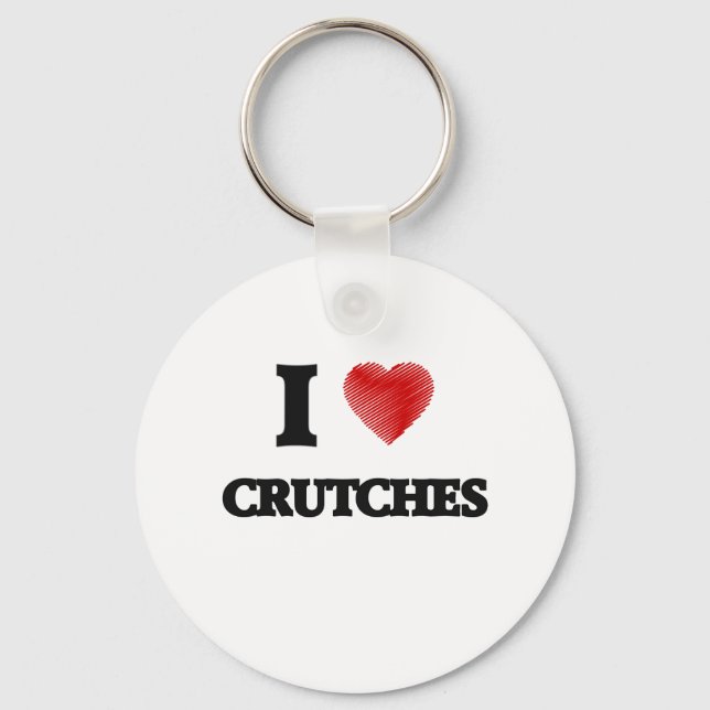 I love Crutches Keychain (Front)