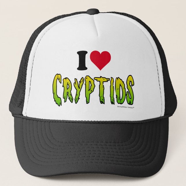 I Love Cryptids Trucker Hat (Front)