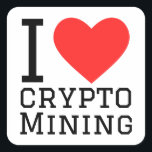 I love crypto mining square sticker<br><div class="desc">I love crypto mining ,  for tech knowledge</div>