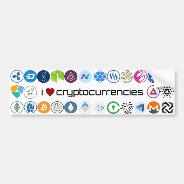 I love cryptocurrencies sticker (Front)