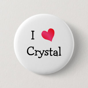 I Love Crystal 2 Inch Round Button