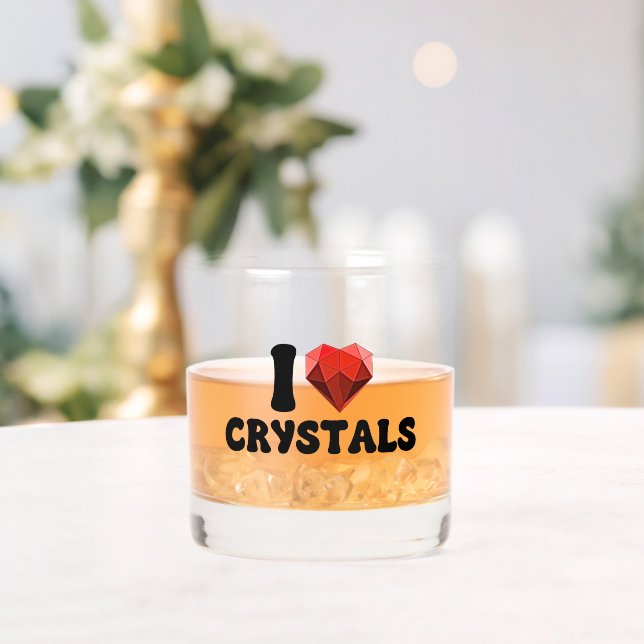 I LOVE CRYSTALS Whiskey Glass (Insitu (Wedding))