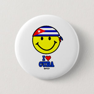 I LOVE CUBA 2 INCH ROUND BUTTON