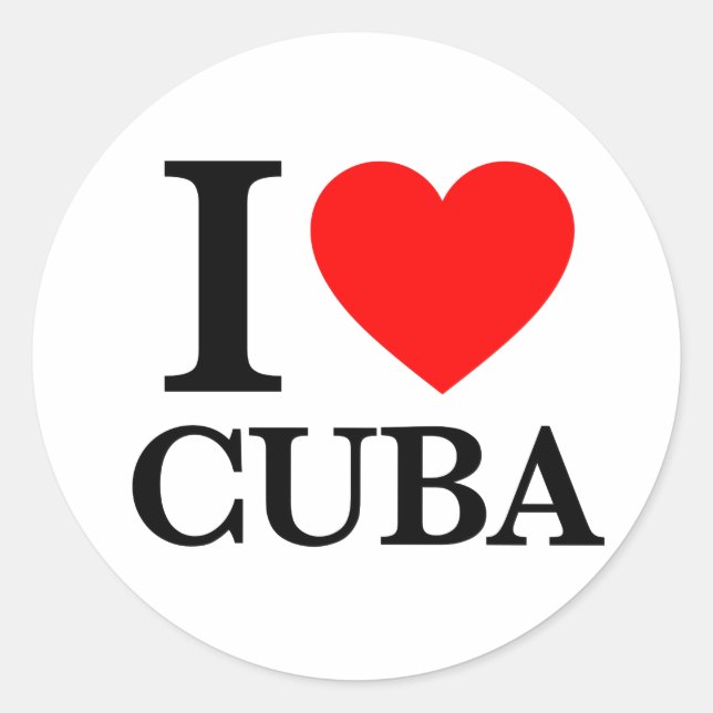 I Love Cuba Classic Round Sticker (Front)