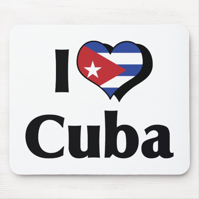 I Love Cuba Flag Mouse Pad (Front)