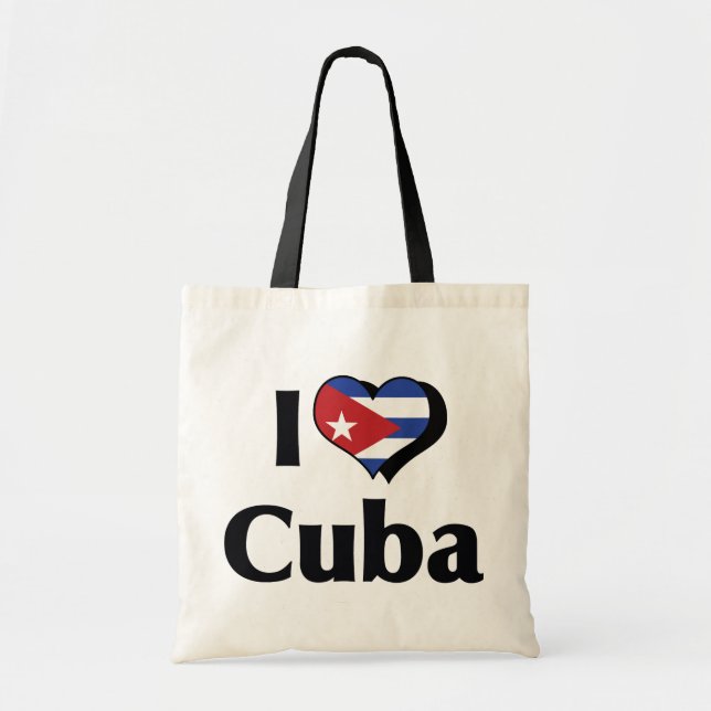 I Love Cuba Flag Tote Bag (Front)