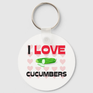 I Love Cucumbers Keychain