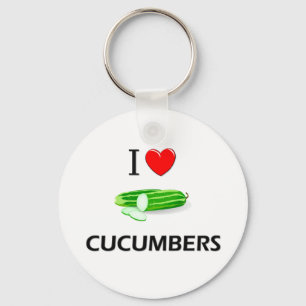 I Love Cucumbers Keychain
