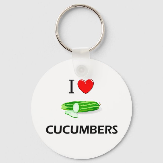 I Love Cucumbers Keychain (Front)