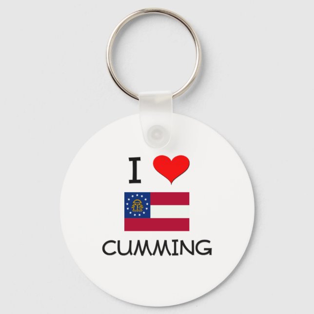 I Love CUMMING Georgia Keychain (Front)