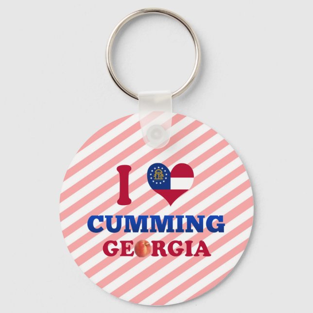 I Love Cumming, Georgia Keychain (Front)