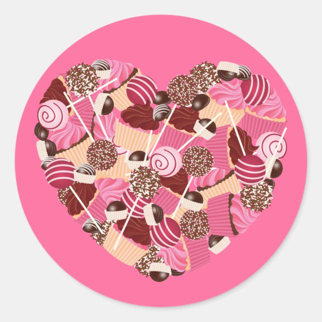 I Love Cupcakes and Cake Pops Stickers (Front)