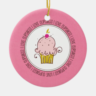 I Love Cupcakes Céramique Noël Ornements