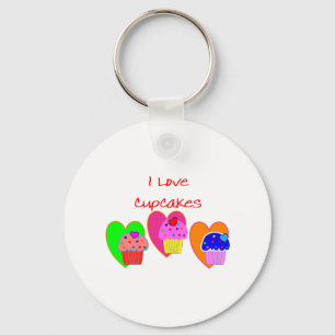 "I Love Cupcakes"--Cupcake lovers gifts Keychain