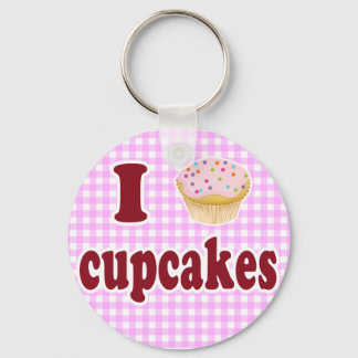 I Love Cupcakes Keychain