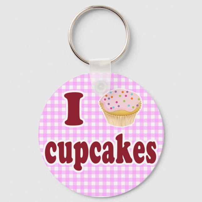 I Love Cupcakes Keychain (Front)
