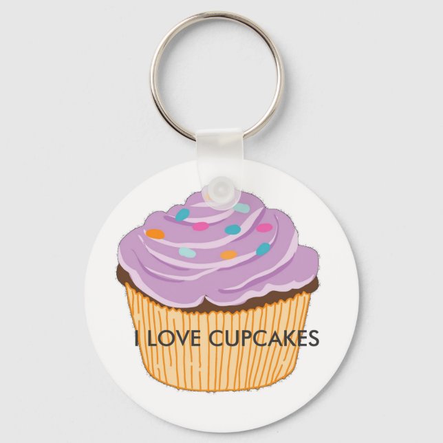 I LOVE CUPCAKES KEYCHAIN (Front)