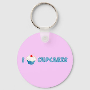 I Love Cupcakes Keychain