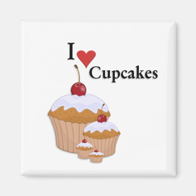 I Love Cupcakes Magnet (Devant)