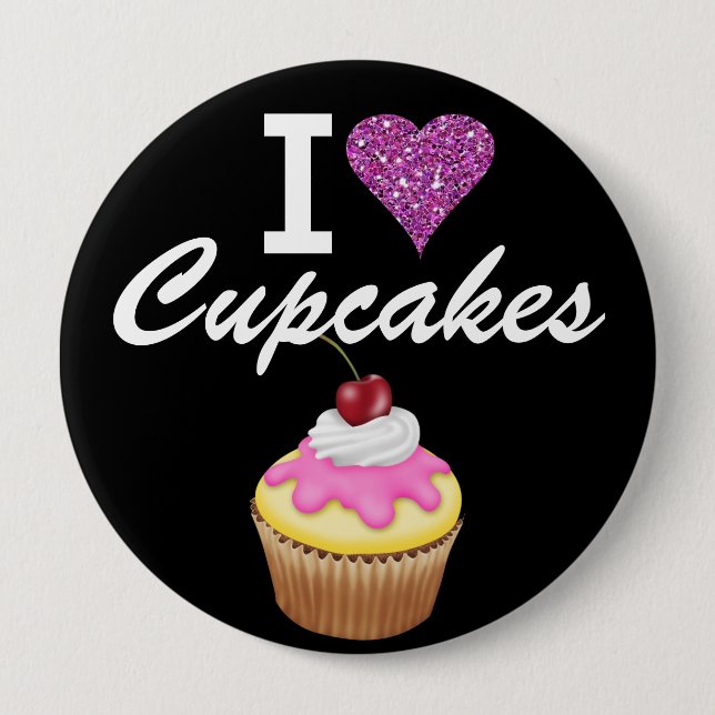I Love Cupcakes - SRF 4 Inch Round Button (Front)