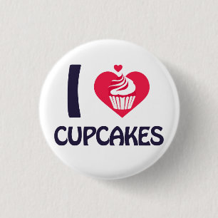 I love Cupcakes T-Shirt 1 Inch Round Button