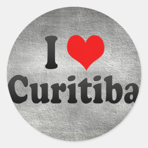 I Love Curitiba, Brazil Classic Round Sticker