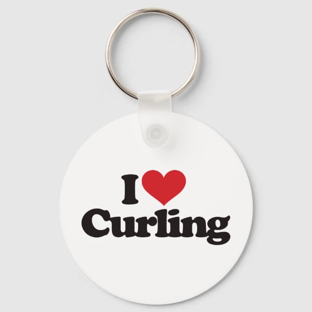 I Love Curling Keychain (Front)