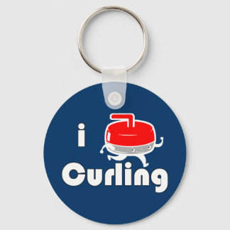 [ I LOVE CURLING ] Vintage Design by SKO Keychain