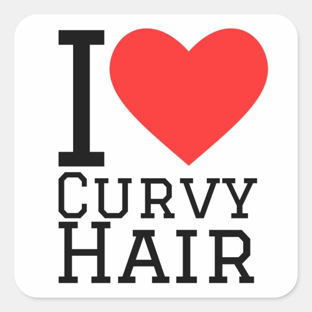 I love curvy hair square sticker (Front)
